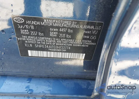 2018 Hyundai Sonata Limited из США, поврежденный, VIN 5NPE34AF0JH722774